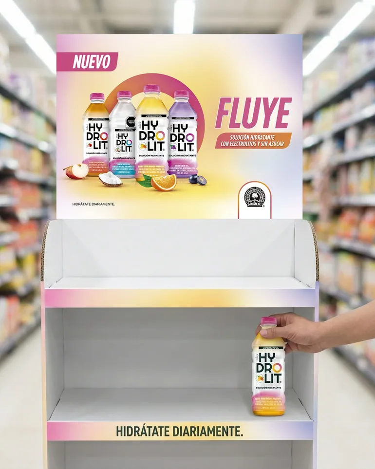 Exhibidor POP para Fluye
