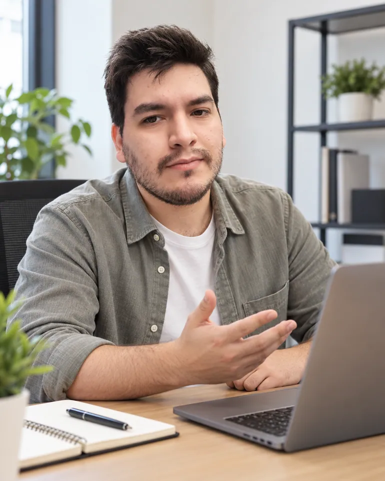 Salvador revisando un proyecto web