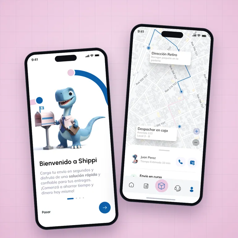 App de Shipii en dos celulares
